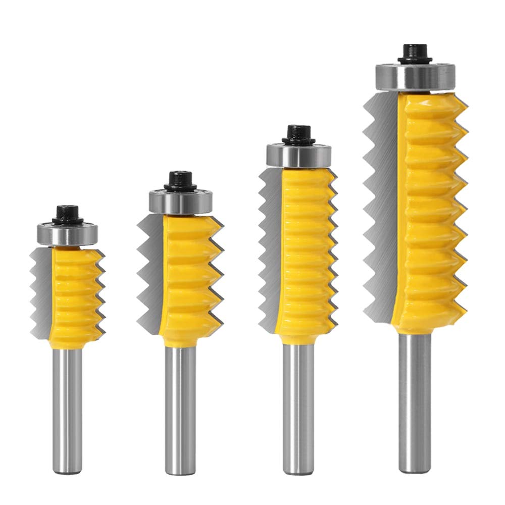 8mm Shank Finger Joint Glue Milling Cutter, Router Bits for Wood Tenon Woodwork Cone Tenoning Bit(8X55mm)