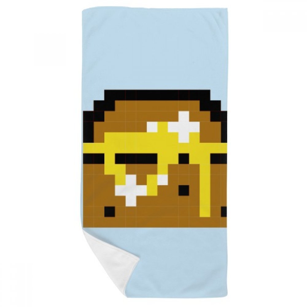 Gant de toilette et serviette pixel multicolore pour vos chasses au trésor d'été