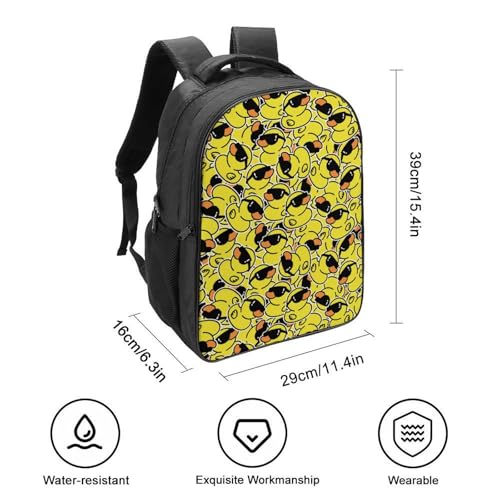 Sunglasses Yellow Rubber Duck Double Compartment Large Capacity Backpack Unisex2
