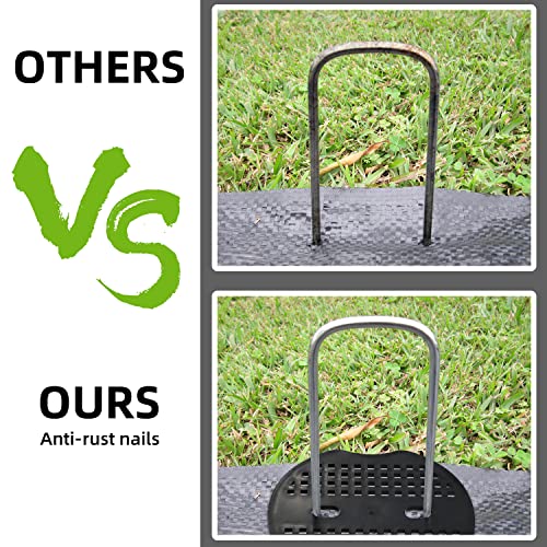 40 Stück Anti-Rost Verzinktem Erdanker mit 40 Pufferscheibe für Unkrautvlies, 150mmX40mm Ø 3mm Befestigungsanker Bodenanker für den Garten