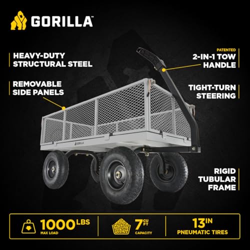 Steel Garden Cart with Removable Sides