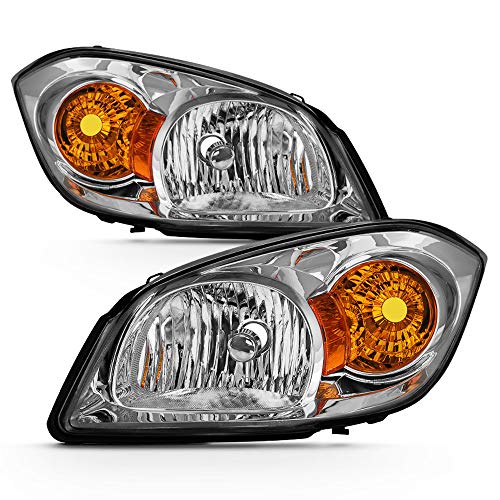 ACANII - For 2005-2010 Chevy Cobalt 07-10 Pontiac G5 05-06 Pursuit Chrome [OE Style] Headlights Headlamps W/O Bracket