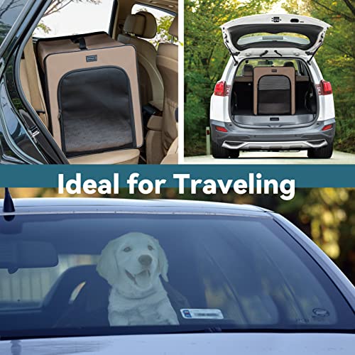 Petsfit Collapsible Dog Crate, Upgrade Zipper And Strengthen The Seam, To Prevent From Escaping, Dog Crate 24 Inch Khaki #TOP1