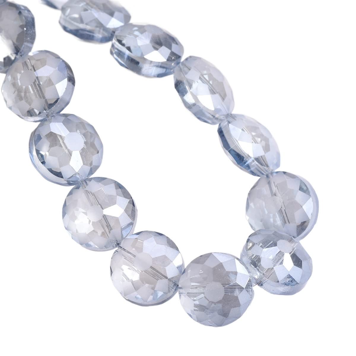 JINFEUGE 10Pcs 14Mm /18Mm Rondelle Faceted Matte Crystal Glass Loose Beads for Jewelry Making DIY Crafts/Blue/14Mm