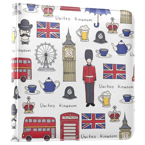 Álbumes de Fotos Autoadhesivos DIY, Álbum de Recortes con Cubierta de Cuero Sintético y Símbolos de Inglaterra, 40 Páginas, para Bodas, Viajes, Familia y Escuela miniatura 1