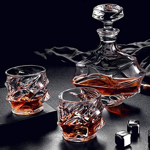 WEIJINGRIHUA Whiskey Decanter Set Elegante Vaatwasser Veilig Glas Liquor Bourbon Decanter Ultra-Clarity Glaswerk, Doos - Afbeelding 5