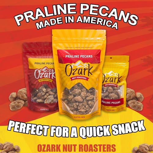 Image of OZARK NUT ROASTERS, Praline Pecans, Sweet & Creamy French-Inspired Gourmet Snacks, World-Class Gourmet Candied Nuts, Resealable Pack (7.0 oz)