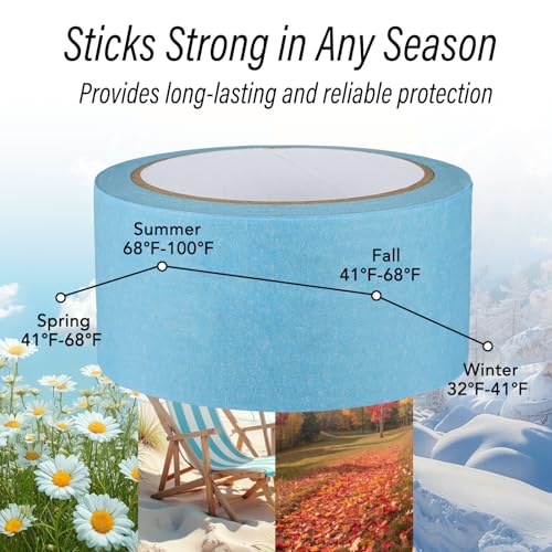 Image of Light Blue Painters Tape - 2 Inch Wide Sky Blue Masking Tape - Multi-Surface, Smart Adhesion, Indoor & Outdoor - Paint Tape for DIY, Labeling, Art, Car, General Purpose - 90FT Total