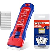 WORKPRO - Retractable Razor Blade Scraper with 56 Blades, Built-in Storage Cleaning Scraper Tool ...