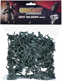 Large 160 Piece World War II Plastic Toy Soldiers Traditional Green Army Men with Battlefield Weapon Accessories, Kids Military Games Action Figures, Combat Force Model (160 Pieces Soldiers Playset)