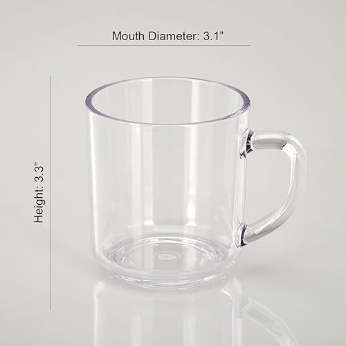 Miniatura 4 de CITYPOINT 4 uds, 11 OZ Crystal Clear Plastic Coffee Cup, Restaurante Bebida Tazas Fiesta Jugo, Resistente a la Rotura Plástico Picnic Beber Taza