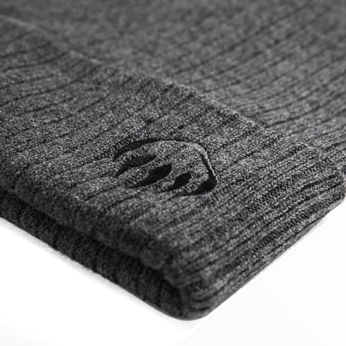 Bonnet tricoté hiver Wolverine logo brodé chaud mixte avec revers - 3