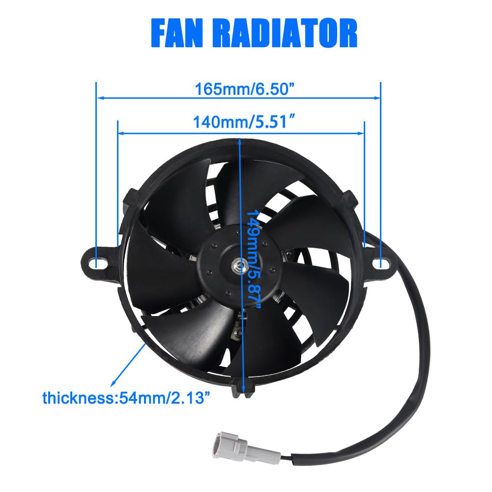5 Inch Radiator Fan Motorcycle Oil Cooler Water Cooler Electric Cooling Fan for Pit Dirt Bike Motocross ATV UTV Quad Go Kart Buggy CRF YZF Yamaha Kawasaki Suzuki GasGas Zongshen Vehicle Engine