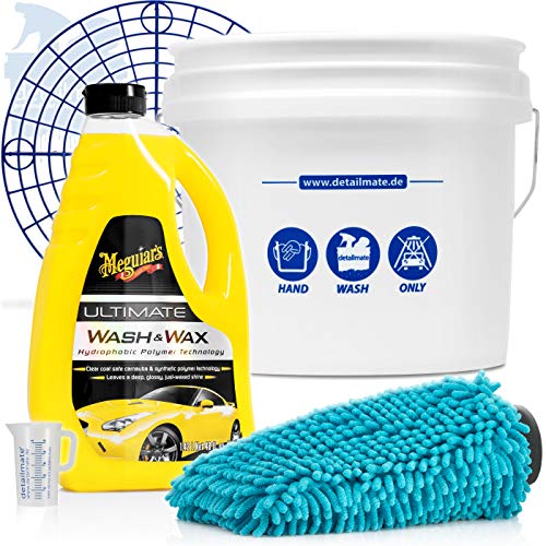 Kit lavage de voiture detailmate avec seau GritGuard et Meguiar's