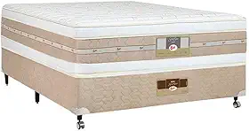 Cama Box + Colchão Castor Casal Silver Star Air Double Face Pocket 138x188x61cm