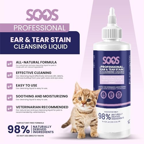 Image of SOOS Pet Natural Ear and Eye Stain Cleansing Liquid for Dog & Cat - Cleaning Your Pets Ears and Eyes - 120ml