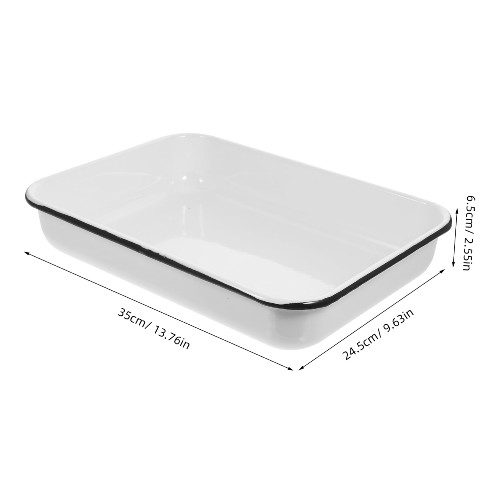 Plateau de Cuisson en Émail Blanc Multifonctionnel Antiadhésif Résistant la Chaleur Cuisine et Rangement Boutique de Thé Couleur Aléatoire