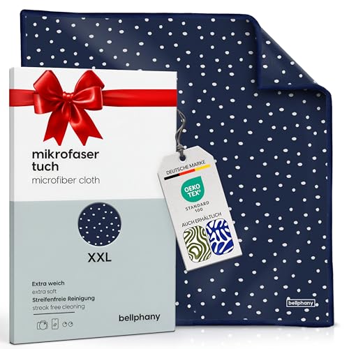 Bellphany XXL Brillenputztuch 30x30cm - Mikrofasertuch Microfaser Optikerqualität zur Reinigung von Brille, Smartphone, Tablet, Kamera, Sphere Bellphany XXL Brillenputztuch 30x30cm - Mikrofasertuch Microfaser Optikerqualität zur Reinigung von Brille, Smartphone, Tablet, Kamera, Sphere