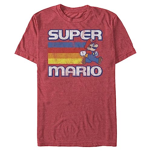 Nintendo Men's Super Mario Running Retro Stripe T-Shirt