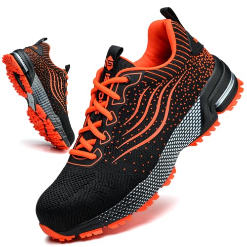 CYKYGGO Scarpe Antinfortunistiche Uomo Scarpe da Lavoro Donna Leggere | con Punta in Acciaio Traspiranti Scarpe Sicurezza Comode Antiscivolo Sneaker Industriali Protettive Cucina Unisex