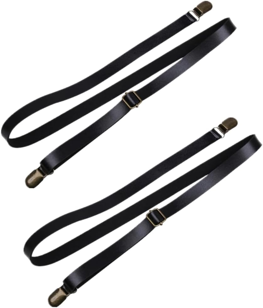 Elastic Braces Pants Straps 2pcs Straps for Women Men Boys and Girls Non Pu Leather Adjustable