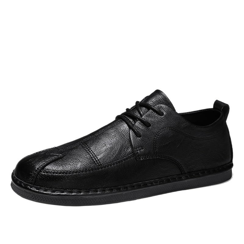 All-Match Lace Up Oxford Dress Shoes for Men Vintage French Leather Non Slip Formal Casual Footwear