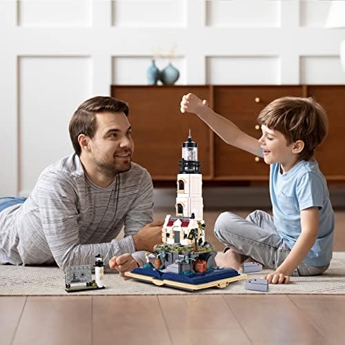 IKUPER Ideas Lighthouse Building Kit with Glowing Rotating Light, Collectible Display Model Set, Creative Home Décor Accessory for Adults, STEM Projects for Kids Boys Girls Ages 8-12 + (1016PCS)