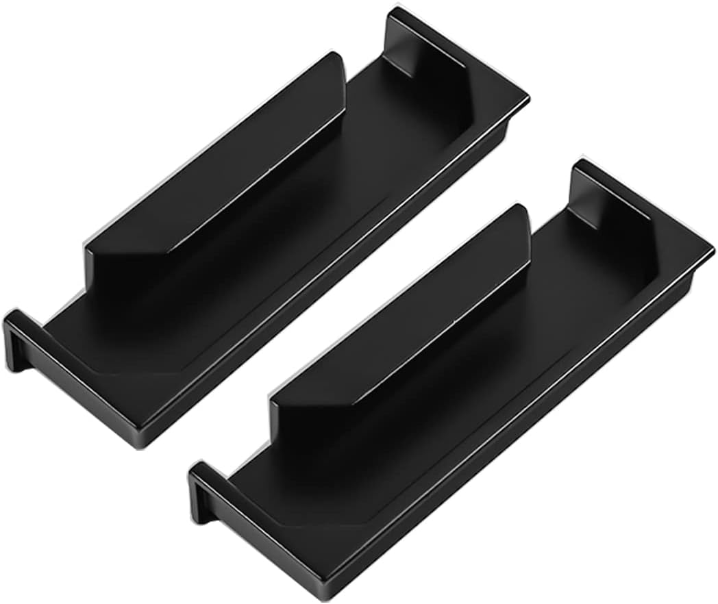 cabinehandles,kitchen door handles, 2 Pezzi Maniglia Del Cassetto Nascosta Maniglia per Porta Armadio Nascosta Maniglie da Incasso, con Vite, per Cassetti Porta Armadi Guardaroba Comò (128mm/5in,Black
