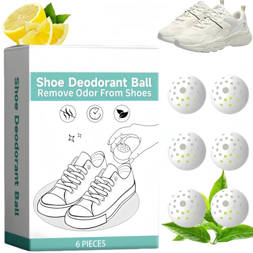 6PCS Shoe Deodorizer Balls,Shoe Freshener & Deodoriser,Powerful Odour Absorber and Foot Deodorant for Smelly Feet,Smelly Shoes Odor Remover,Air Freshener for Home,Offices,Cars,Easy to Use,Portable