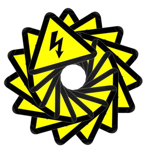 Avertissement électrique jaune Ciieeo, autocollants adhésifs haute visibilité pour usines