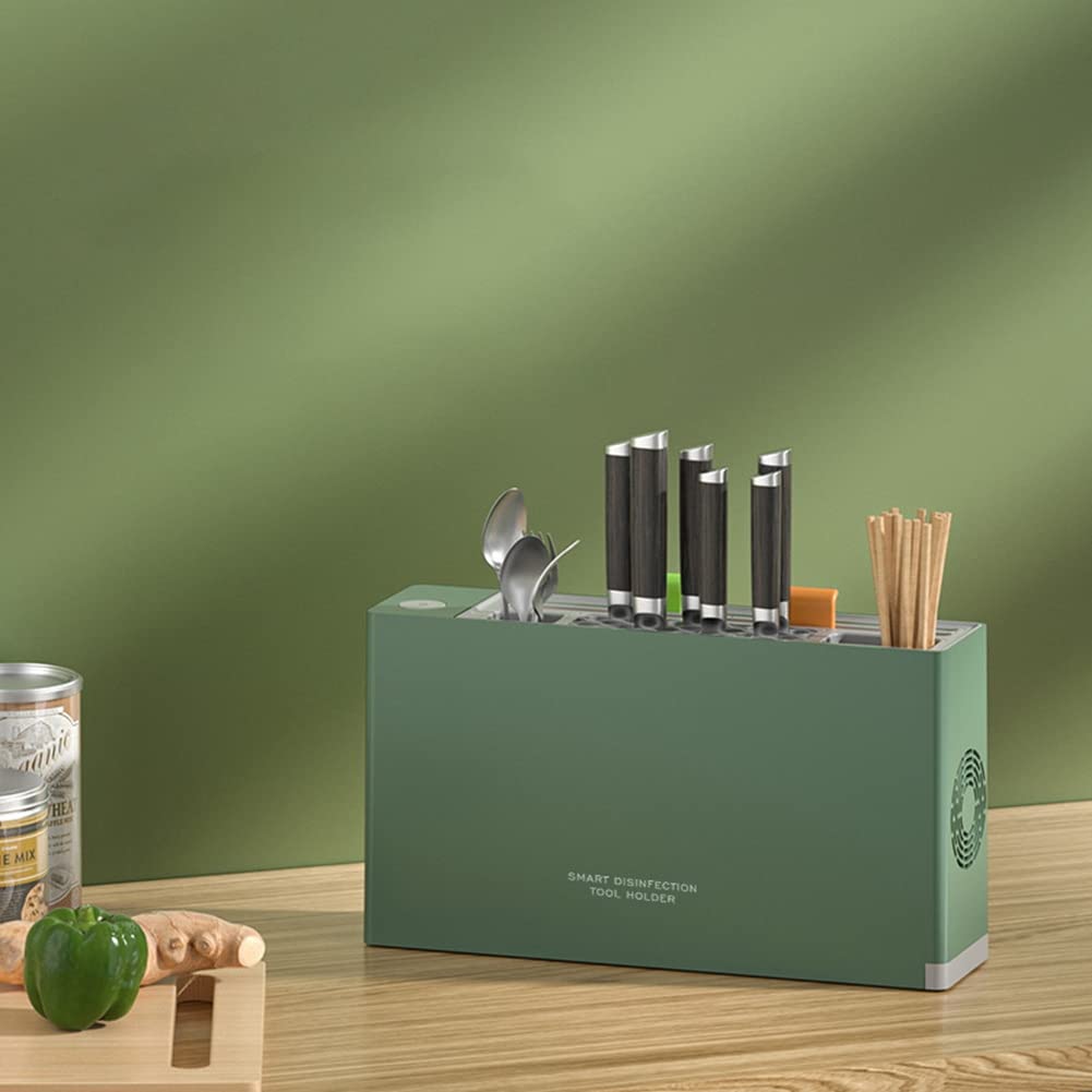 UV Desinfecting Chopstick Cuchillo Desinfección Almacenamiento Holder con Dos Tabla de Cortar Cocina -A