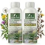 LERAVA® Diserbante Totale Potente (2x500 ml) - Glifosato erbicida contro erbacce - Diserbo totale foglie e radici - Seccatutto potente per infestanti in giardino