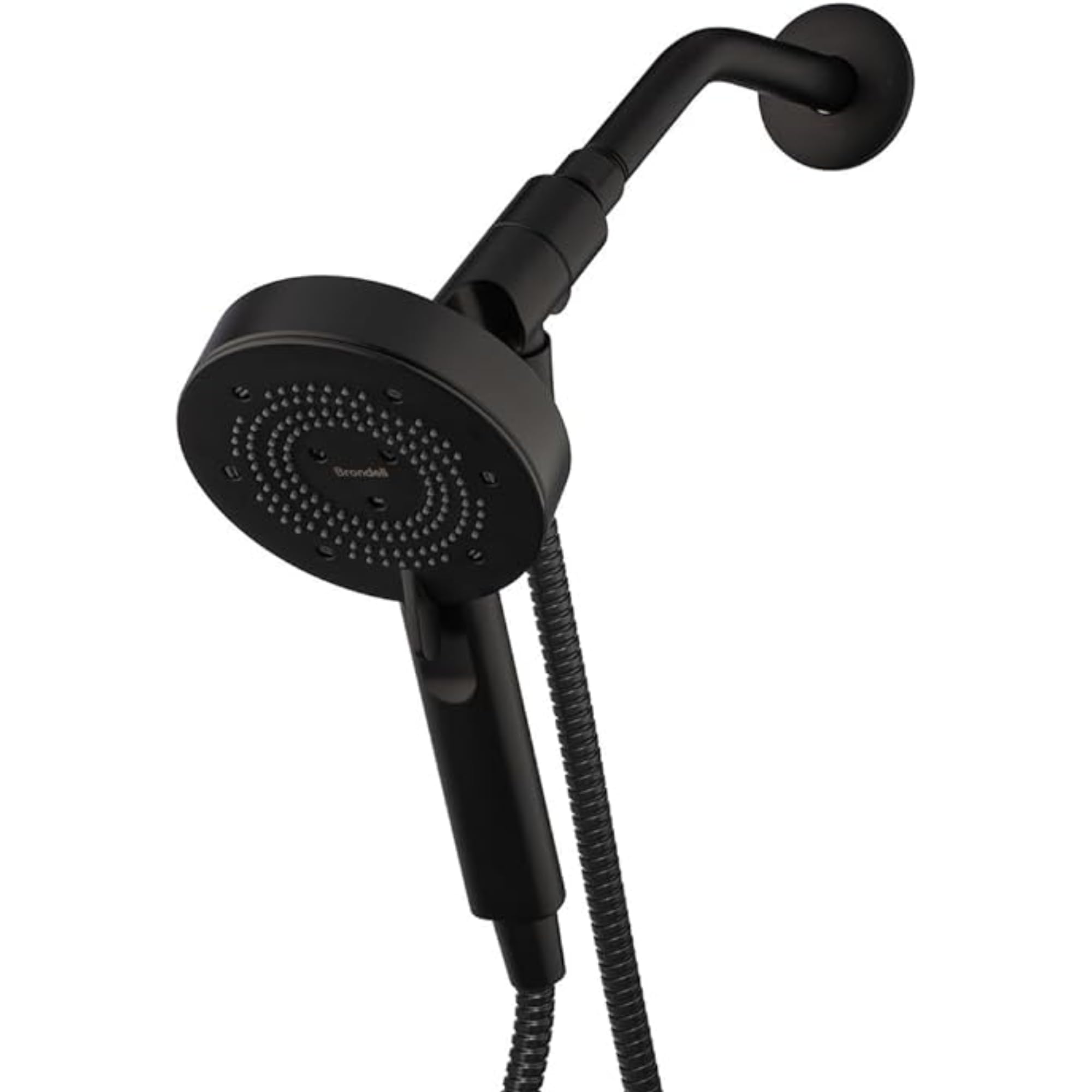 Brondell Nebia Yuba HaloNetic Double Dock Magnetic Handheld Shower Head, 60" Stainless Steel Hose, 5-Setting, Matte Black