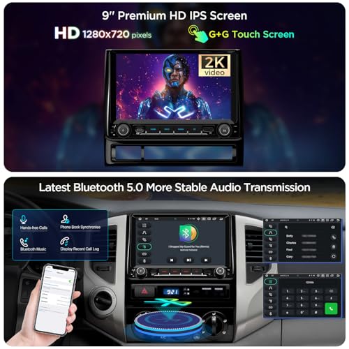 XTRONS Android 14 Car Stereo for Toyota Tacoma 2005-2013, 9 Inch IPS Touch Screen Head Unit GPS Navigation Bluetooth Built-in DSP Support CarPlay Android Auto 4G LTE Backup Camera (4+64G) by XTRONS - Used condition - Image 6