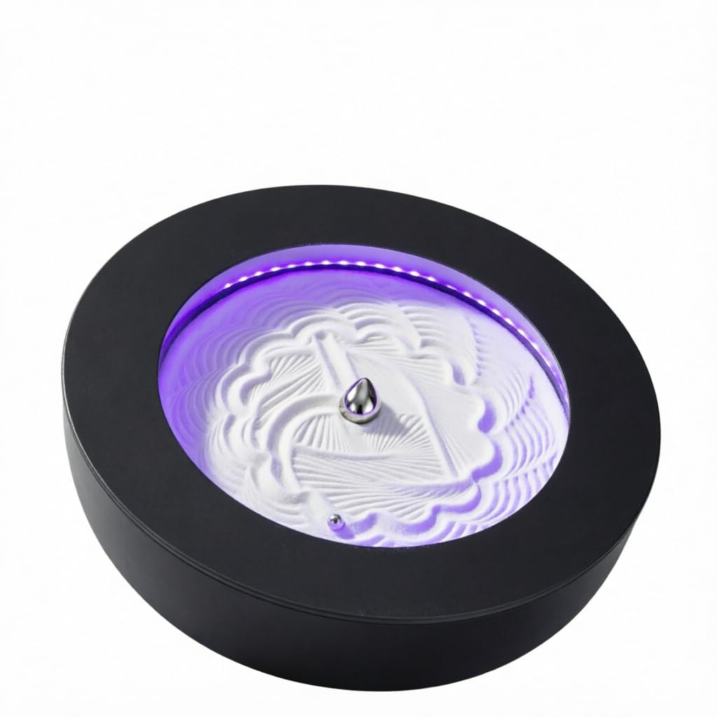 Bandeja de Arte con Arena Zen con 19 Patrones y 7 Luces LED de Colores, Mesa de Arena magnética controlada por aplicación para aliviar el estrés y Reducir la ansiedad.