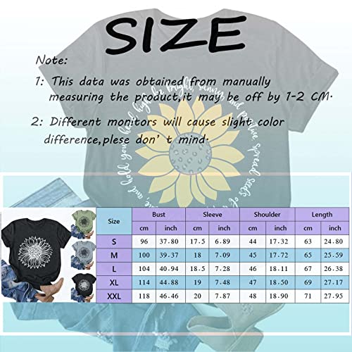 Sunflower Shirts For Women,Women's Summer T Shirt Short Sleeve Flower Blouse Graphic Tees Cute Tops For Teen Girls Cowl Neck Top Collared Tank Tops For Women Lace Trim Tank Tops For Women #TOP2