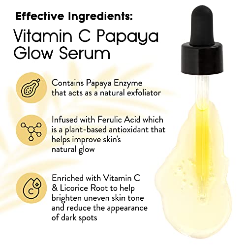 Cleen Beauty Glow Essentials Skincare Set | Acai Face Scrub + Vitamin C Papaya Glow Serum | Exfoliating Face Wash With Brazil Nut Oil & Avocado Oil | Brighten And Moisturize | Vegan Skin Care #TOP2