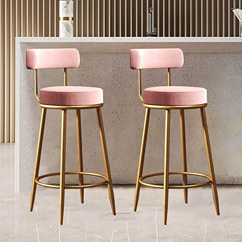 Tabourets de bar 65cm avec dossier DASHADAO lot de 2 pour chaise de cuisine