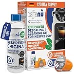 Caffenu Nespresso Original kompatibles Reinigungs-Set | 2x Flüssig Entkalker | 4x Reinigungskapseln | Verhindert Maschinenausfälle | Natürliche Formel | Für perfekten Kaffeegenuss | 4-Monats-Packung