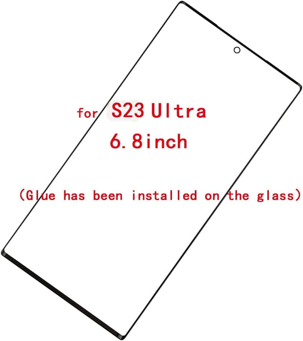 Original Galaxy S23 Ultra Screen Replacement, Front Outer Lens Glass Screen Replacement Repair Kit for Samsung Galaxy S23 Ultra Series (6.8'- Black)