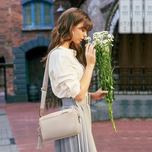 Image of Roulens Triple Zip Small Crossbody Bag for women,Wide Strap Cell Phone Purse Shoulder Handbag Wallet with Credit Card Slots | Triple Zip
