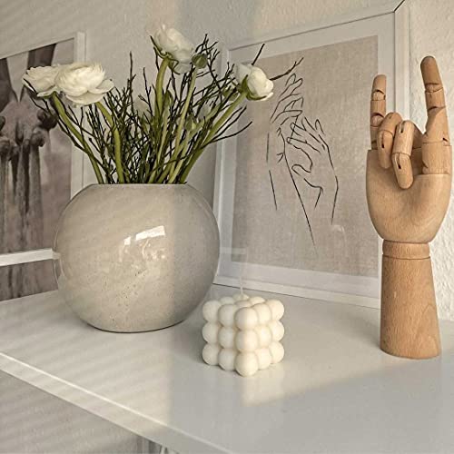 Bubble Candle | duurzame kaars van koolzaadwas | handgemaakt in Duitsland | 100% veganistisch | candlery. - de kaarsenfabriek uit Münster (crème) - Image 5