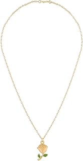 zaveri pearls Pink & Green Enamelled Beautiful Rose Contemporary Pendant & Chain For Women-ZPFK16784-picture-39