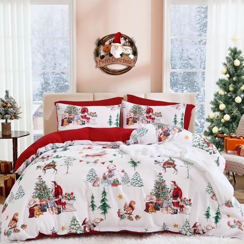 DJY Christmas Comforter Set King Size 7 Piece Bed in