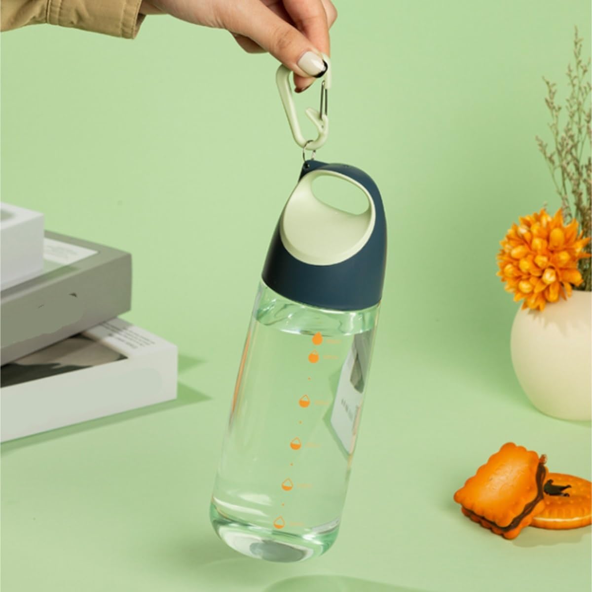 Trinkflasche, Bergsteigen Wasserkocher Tragbare Sport Radfahren Wasserbecher Mit Skala Geschenk Wasserflasche BPA-freie(Pink)