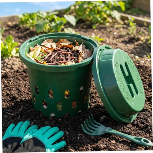 Contenedor de compostaje de gusanos en pack de 2 unidades color verde 4