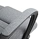 Vinsetto Bürostuhl Computerstuhl mit Wippenfunktion Kopfstütze ergonomischer Schreibtischstuhl drehbar höhenverstellbar Leinen-Touch Dunkelgrau 62 x 76 x 110-119 cm
