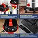 MASKO® Industriestaubsauger, Nass Trockensauger HEPA, 3 in 1 Filtersystem, 58 l/s Werkstattsauger mit Steckdose, 1800W, 30L, Industriesauger mit & ohne Beutel, Filter + Aufsätze, Rot
