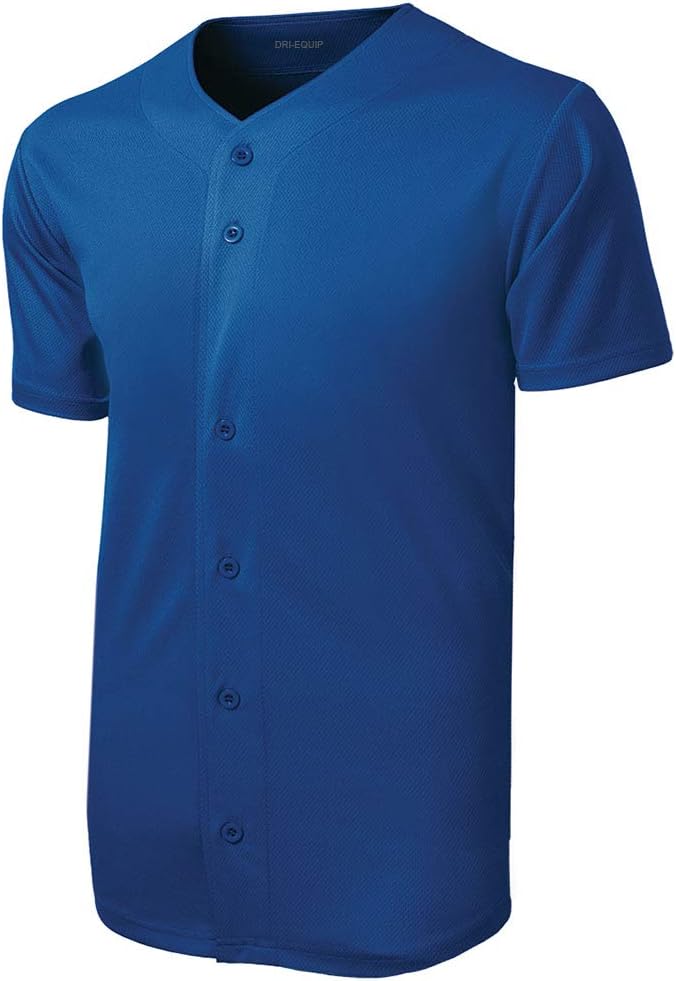 DRIEQUIP Mens Moisture Wicking Tough Mesh Full-Button Jersey Sizes XS-4XL