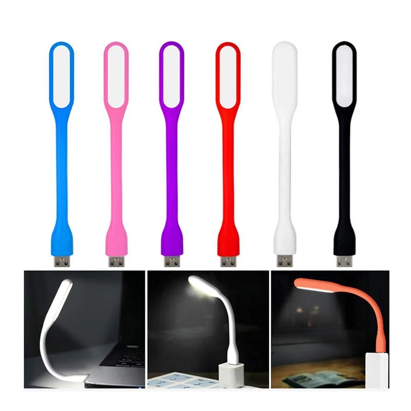Image of 2Pack Mini USB Light for Keyboard - LED Laptop Computer Light, Flexible USB Night Light for Notebook PC, Adjustable Gooseneck Book Reading Lamp, Portable Home LED Lighting Source, Pink